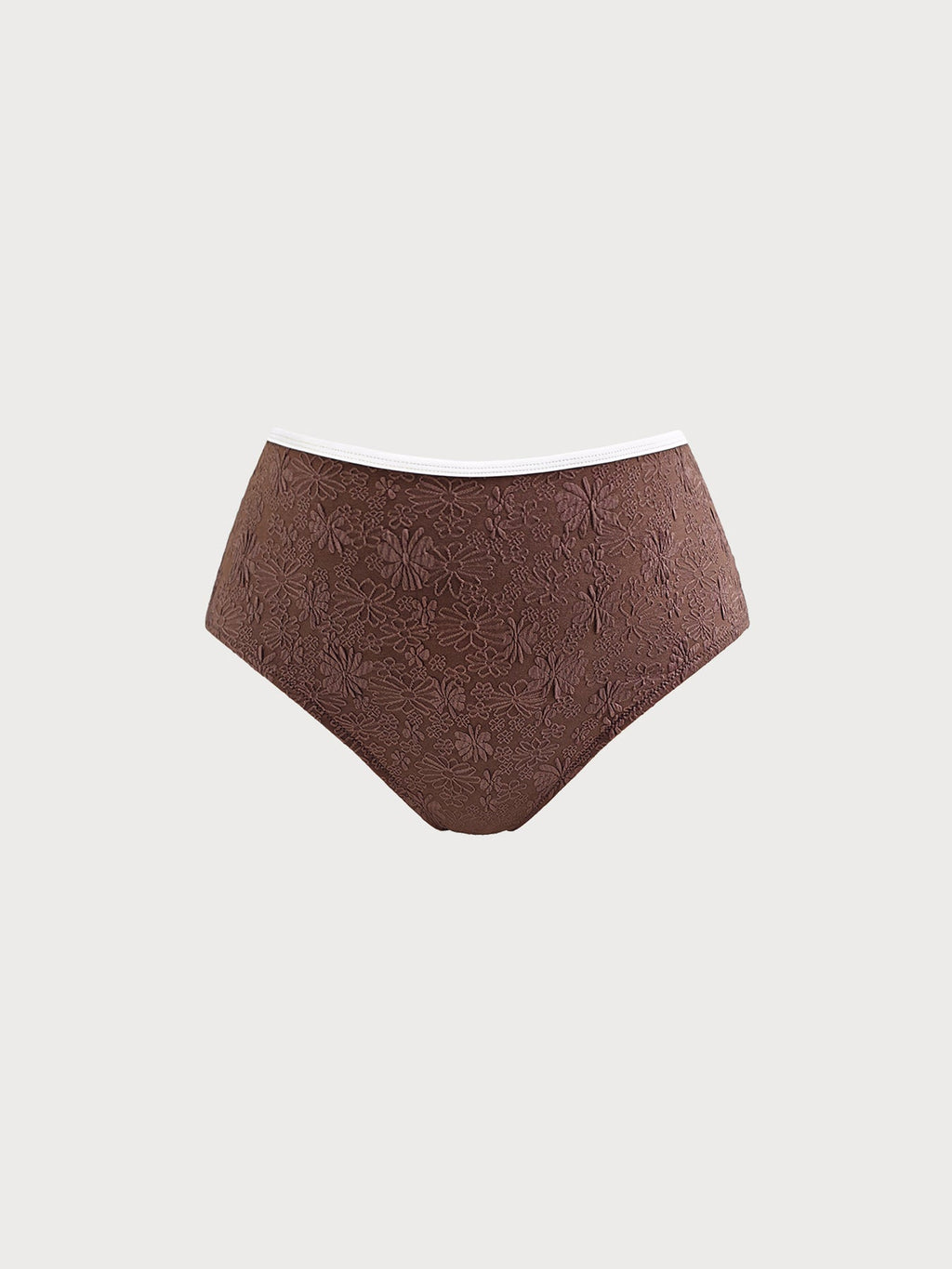 Dark Coffee Textured Plus Size Bikini Bottom