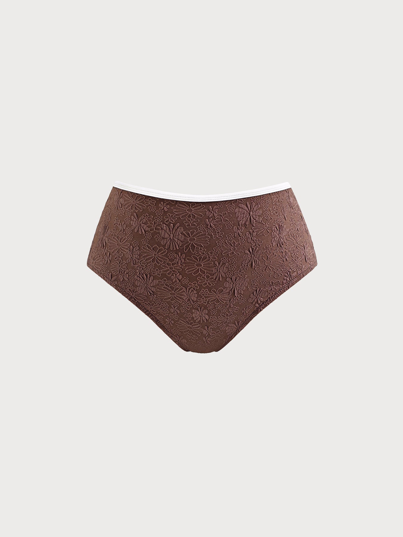 Dark Coffee Textured Plus Size Bikini Bottom