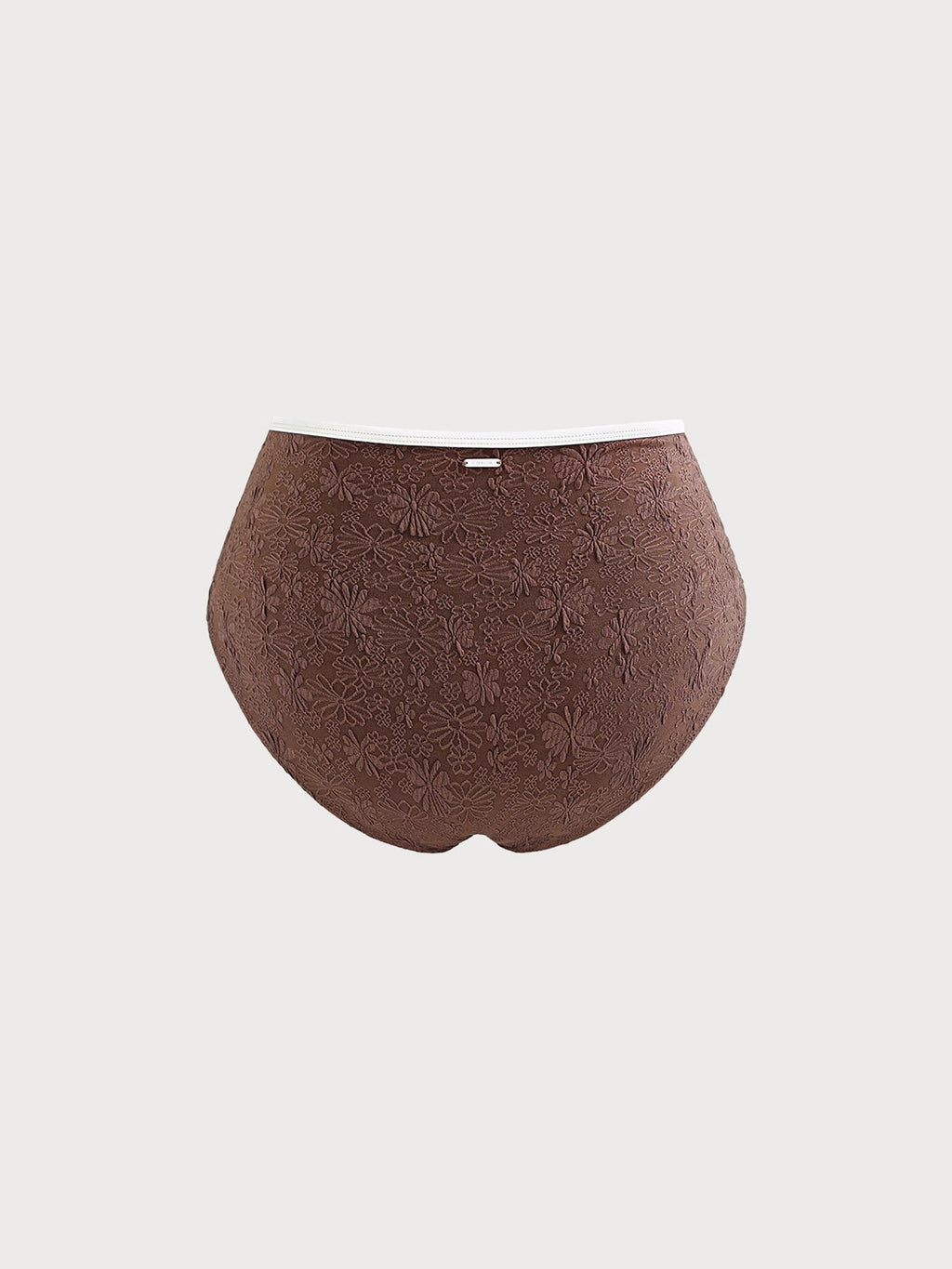 Dark Coffee Textured Plus Size Bikini Bottom