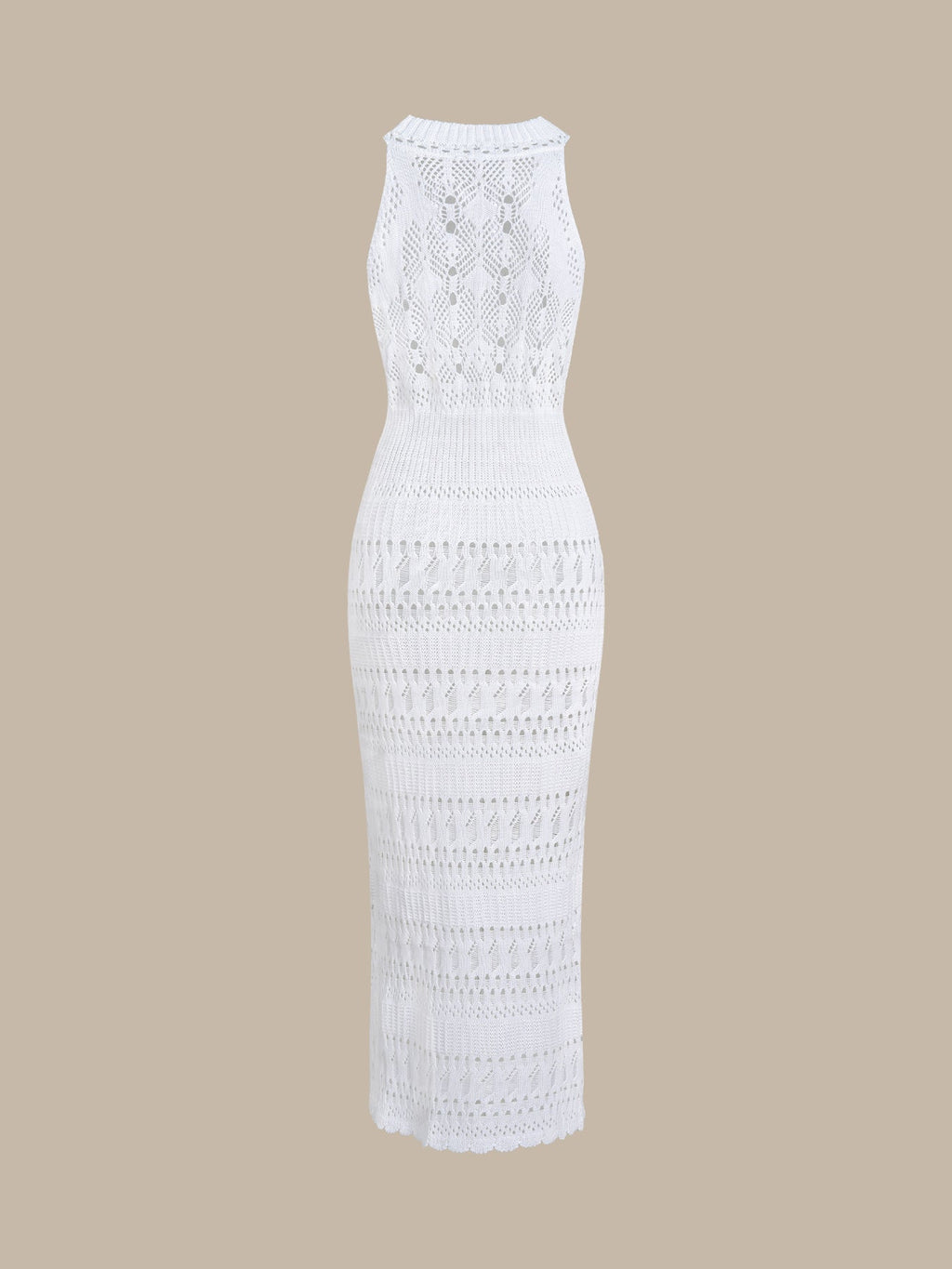 White Lace Slit Cover-Up Dress
