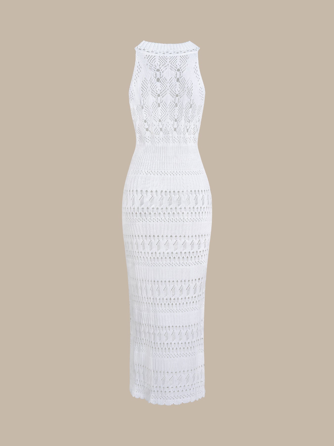 White Lace Slit Cover-Up Dress