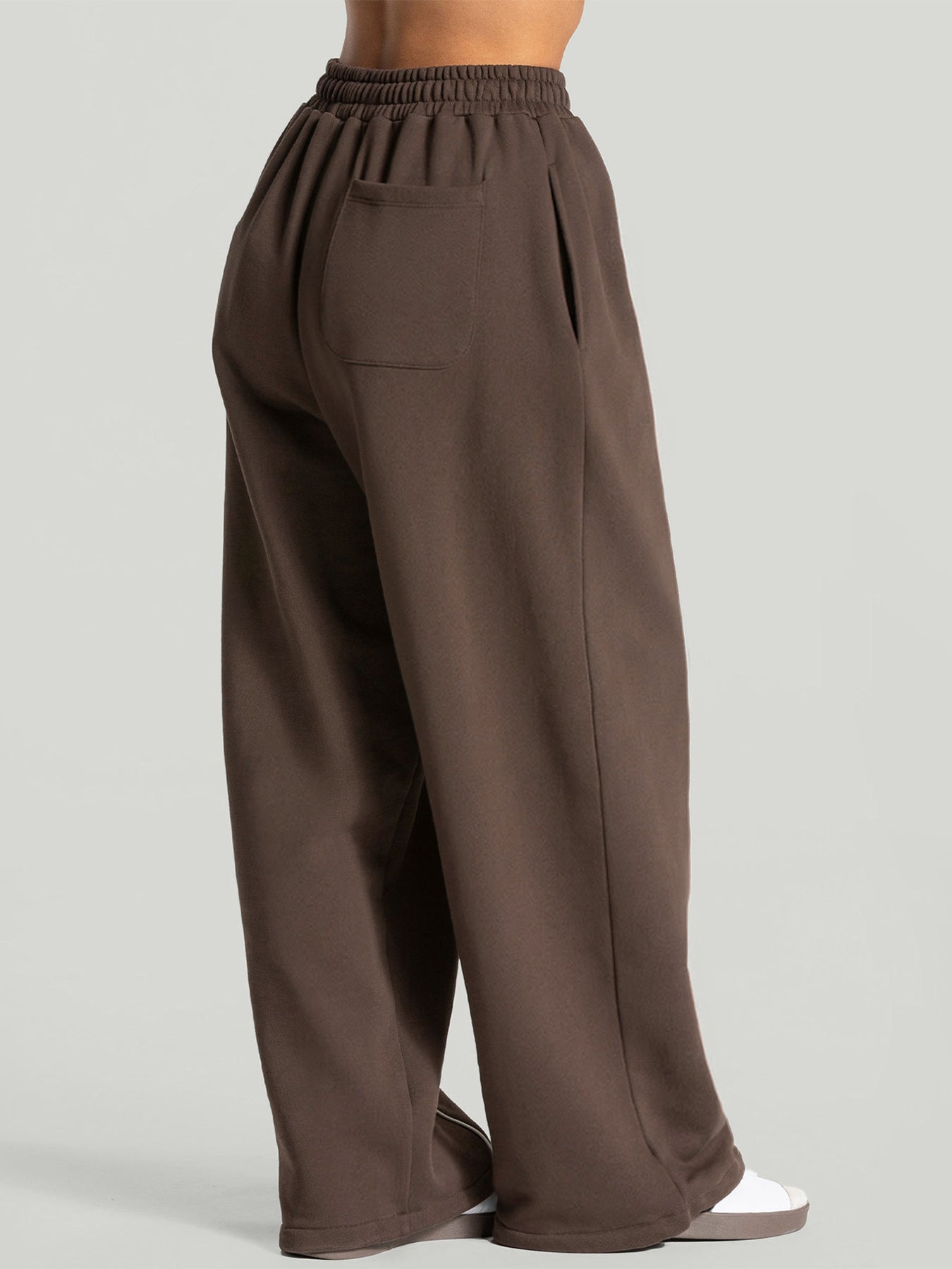 Dark Coffee Side Pockets Cotton Pants
