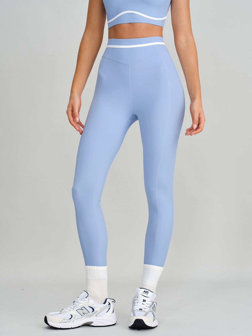 Light Blue Line Leggings 25"