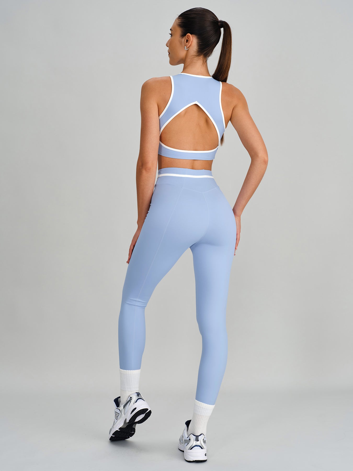 Light Blue Line Leggings 25"