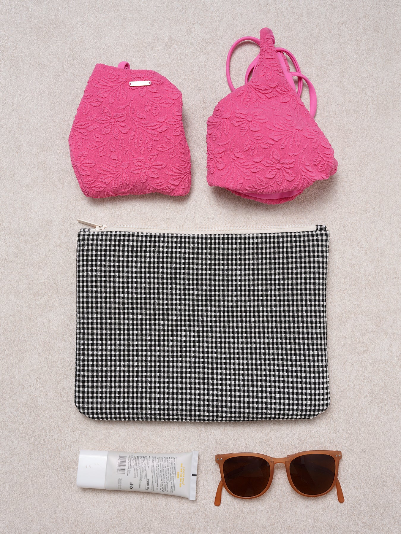 Black & White Gingham Pouch