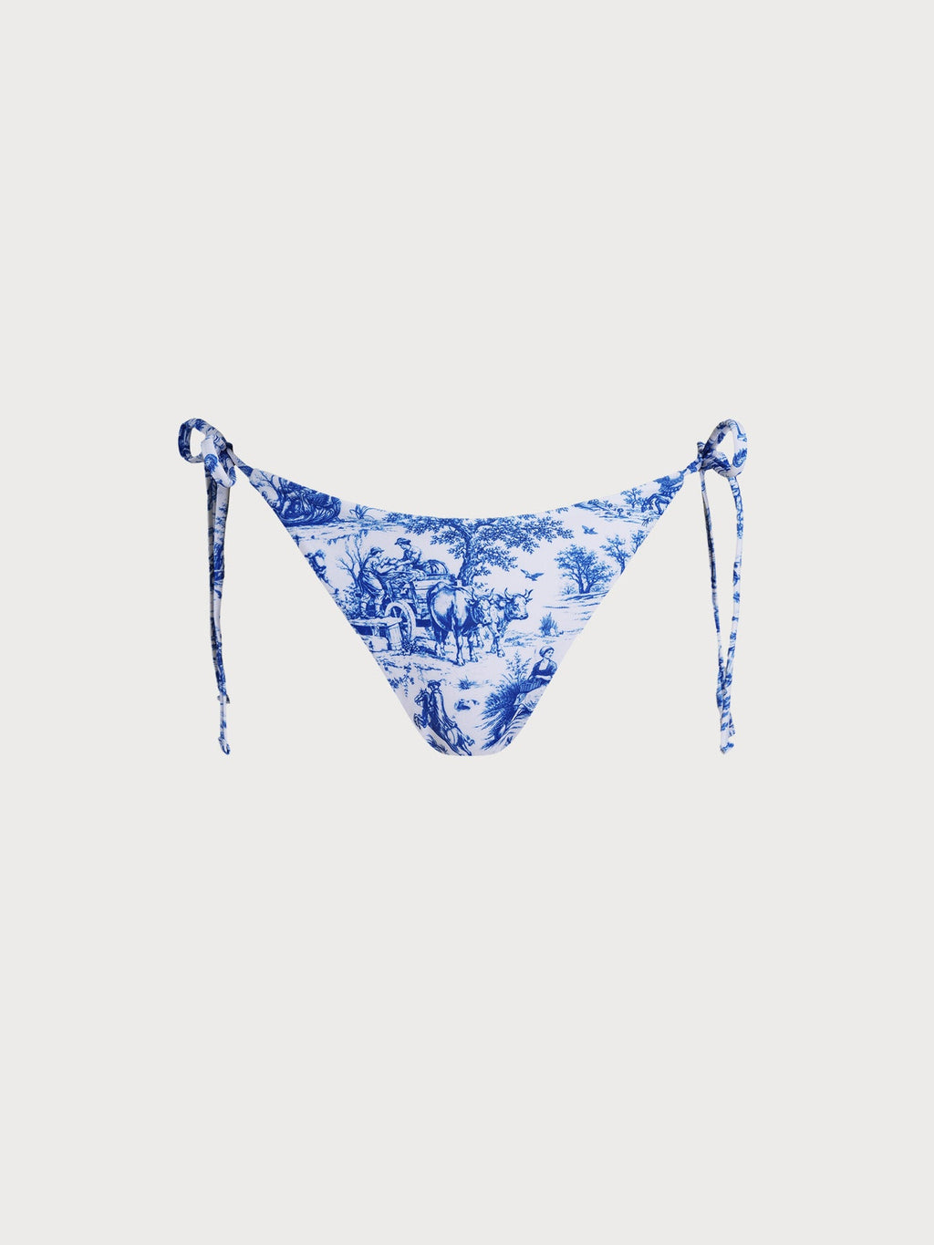 Blue Print Tie-Side Bikini Bottom