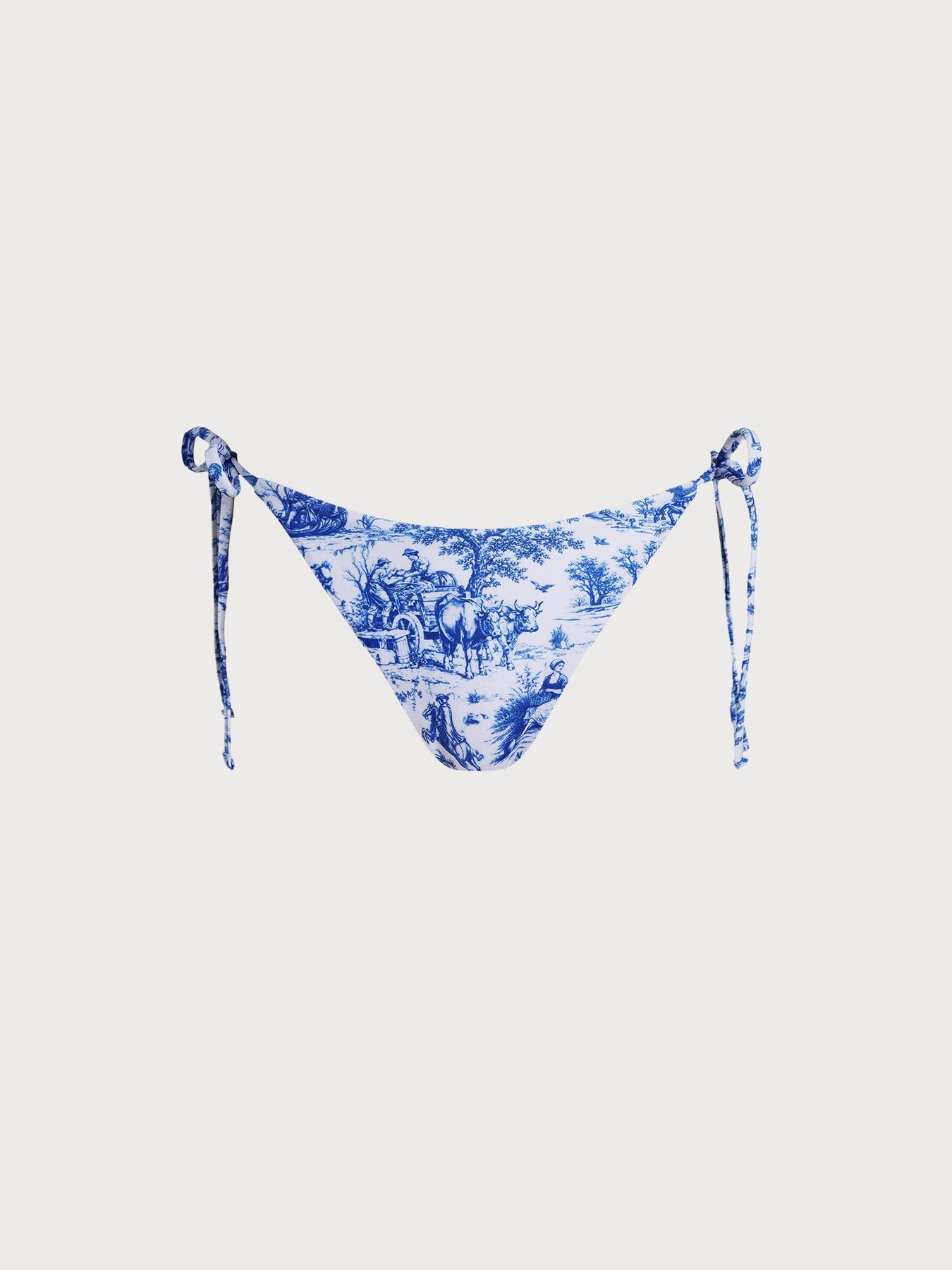 Blue Print Tie-Side Bikini Bottom