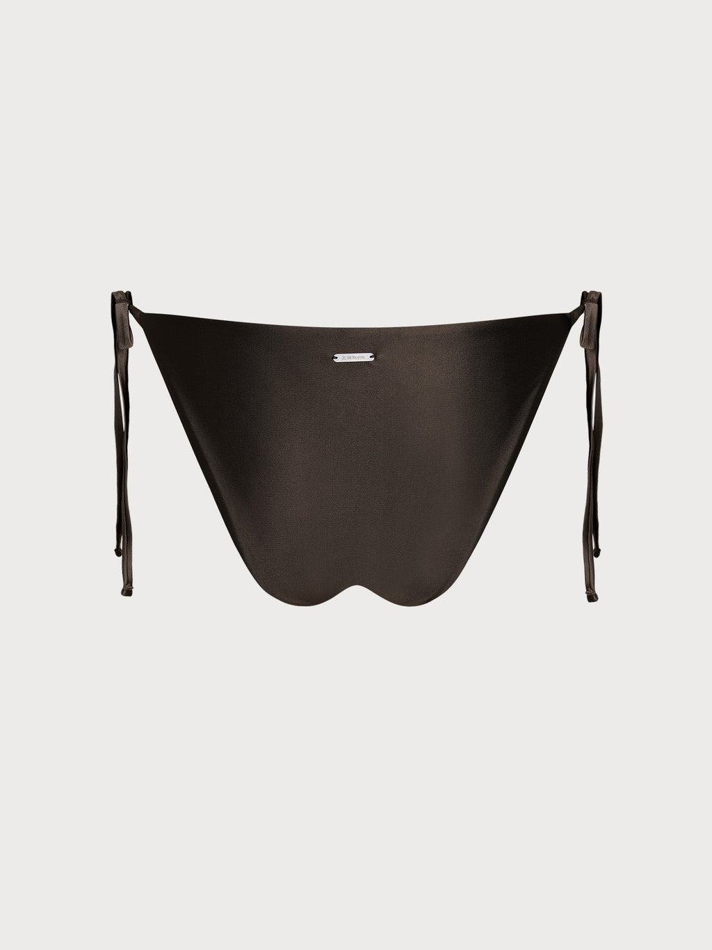 Dark Coffee Ruched Tie Bikini Bottom