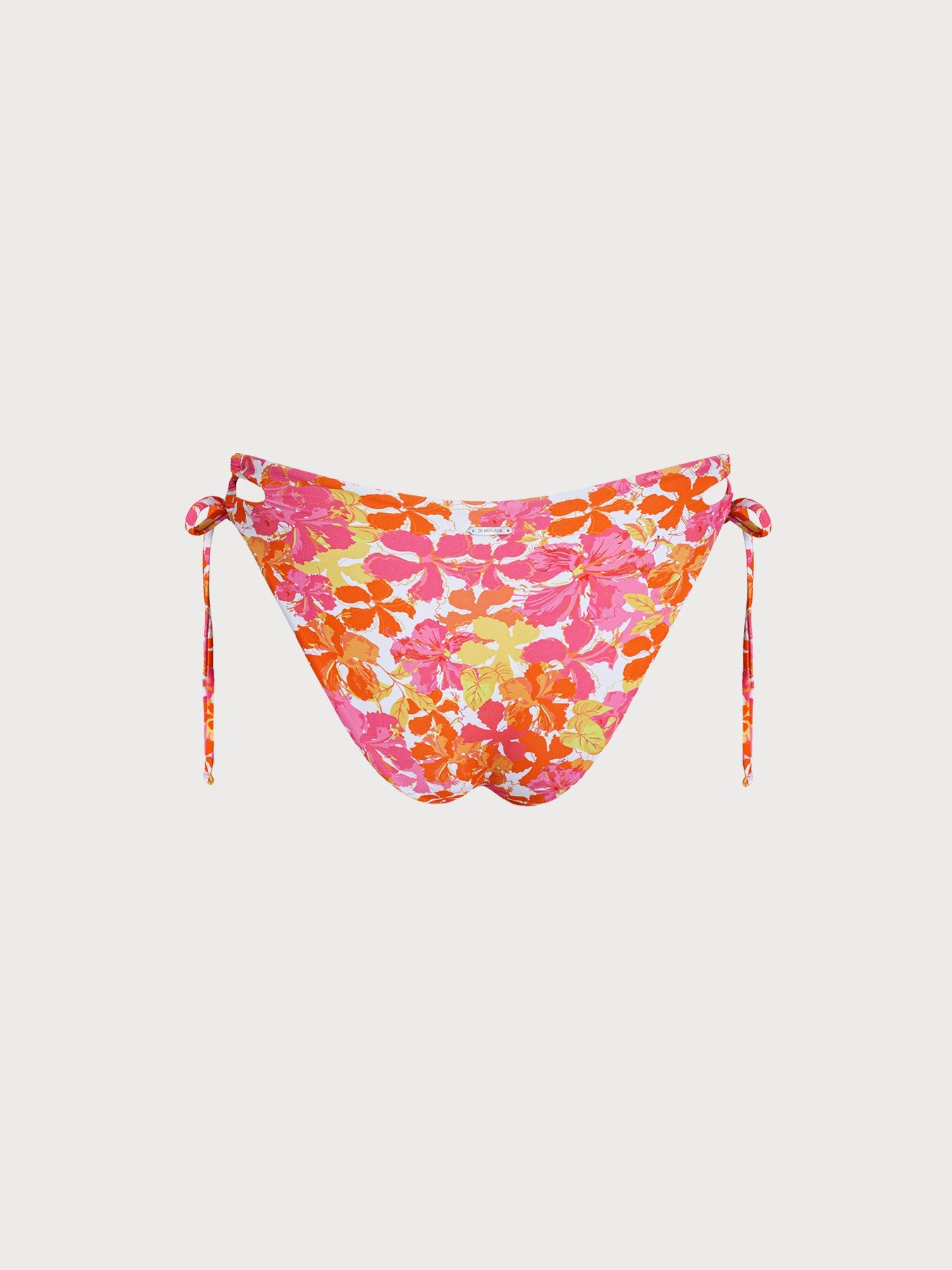 Print Tie Cutout Bikini Bottom