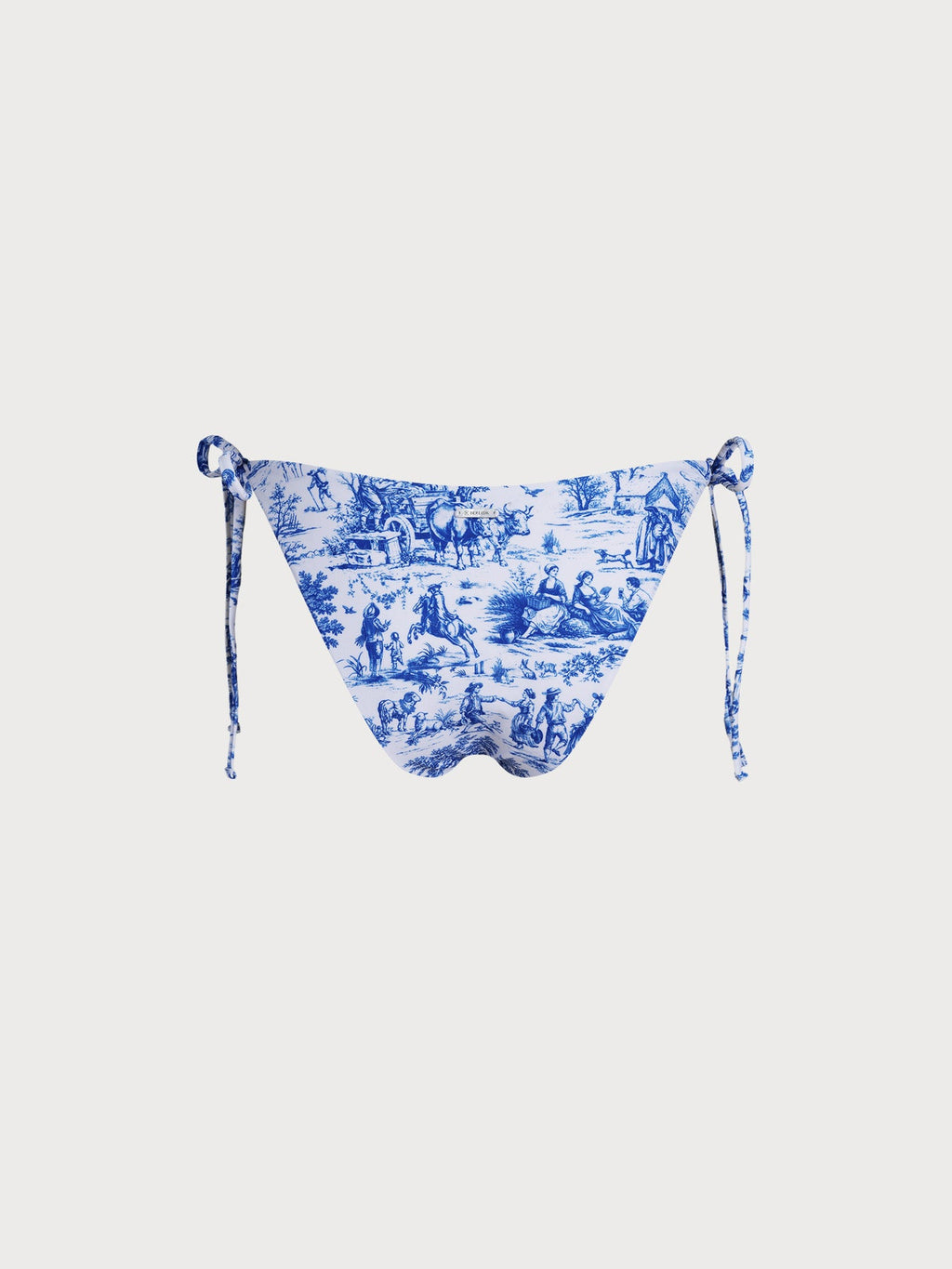 Blue Print Tie-Side Bikini Bottom