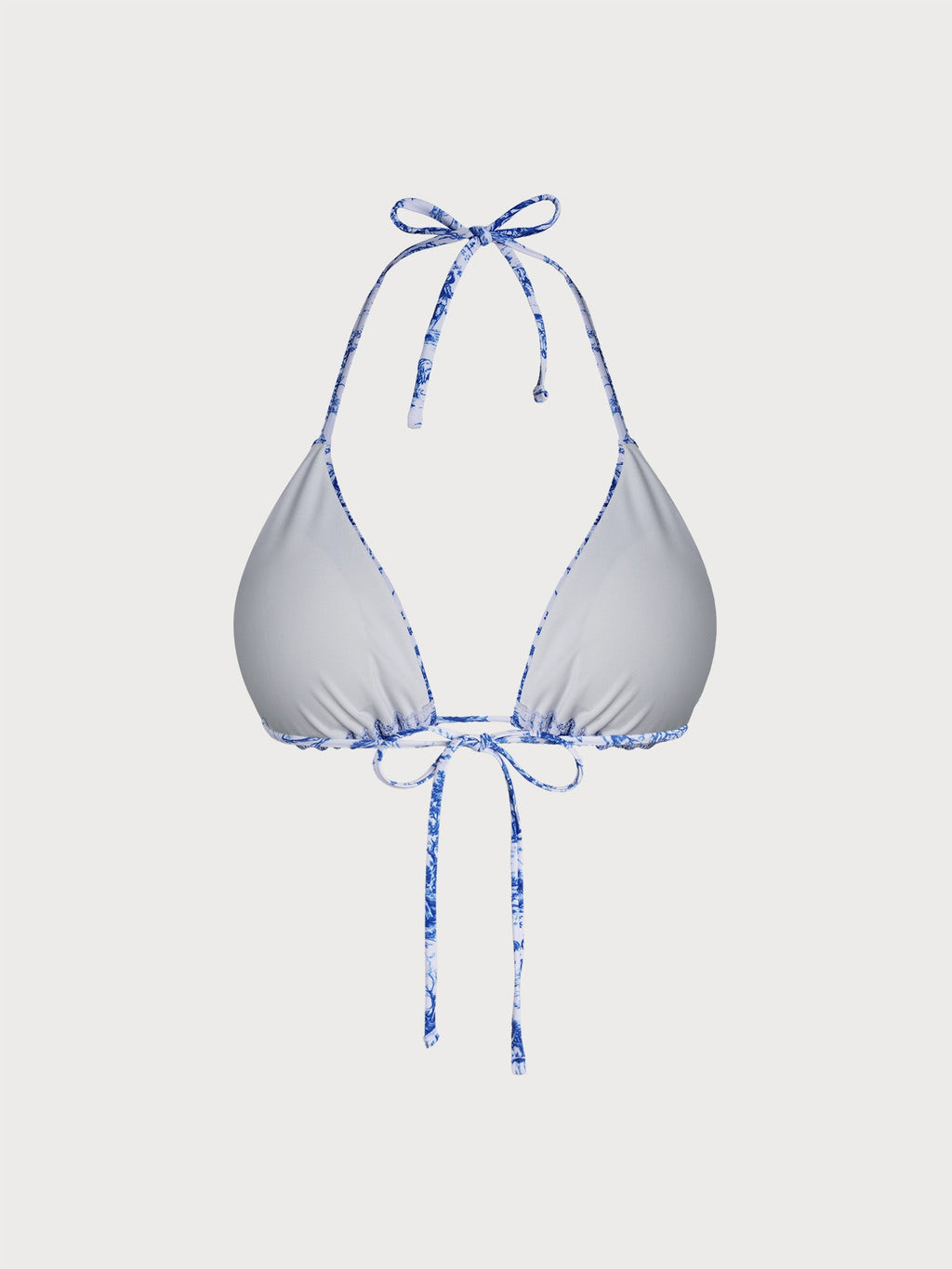 Blue Print Triangle Halter Bikini Top