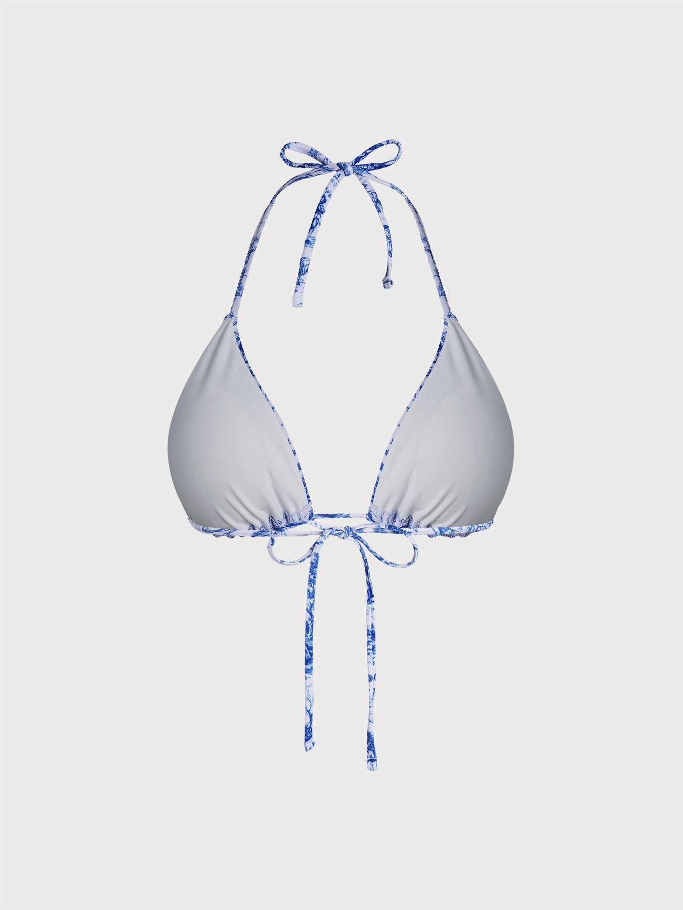Blue Print Triangle Halter Bikini Top