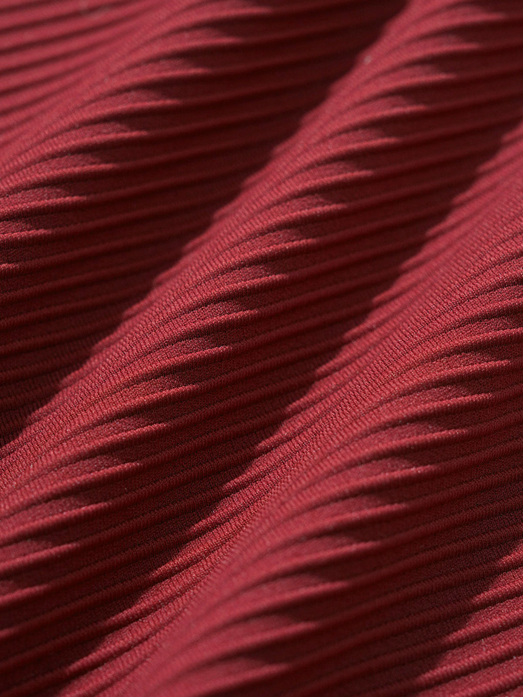Wine Red Ribbed Cross Back Plus Size Bikini Top