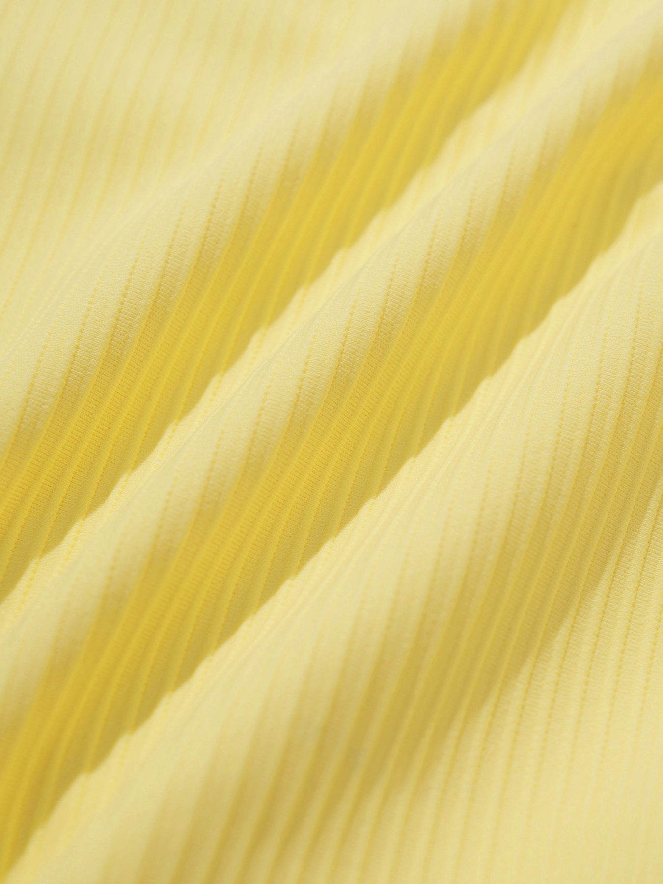 Yellow Ribbed Twist Bikini Top