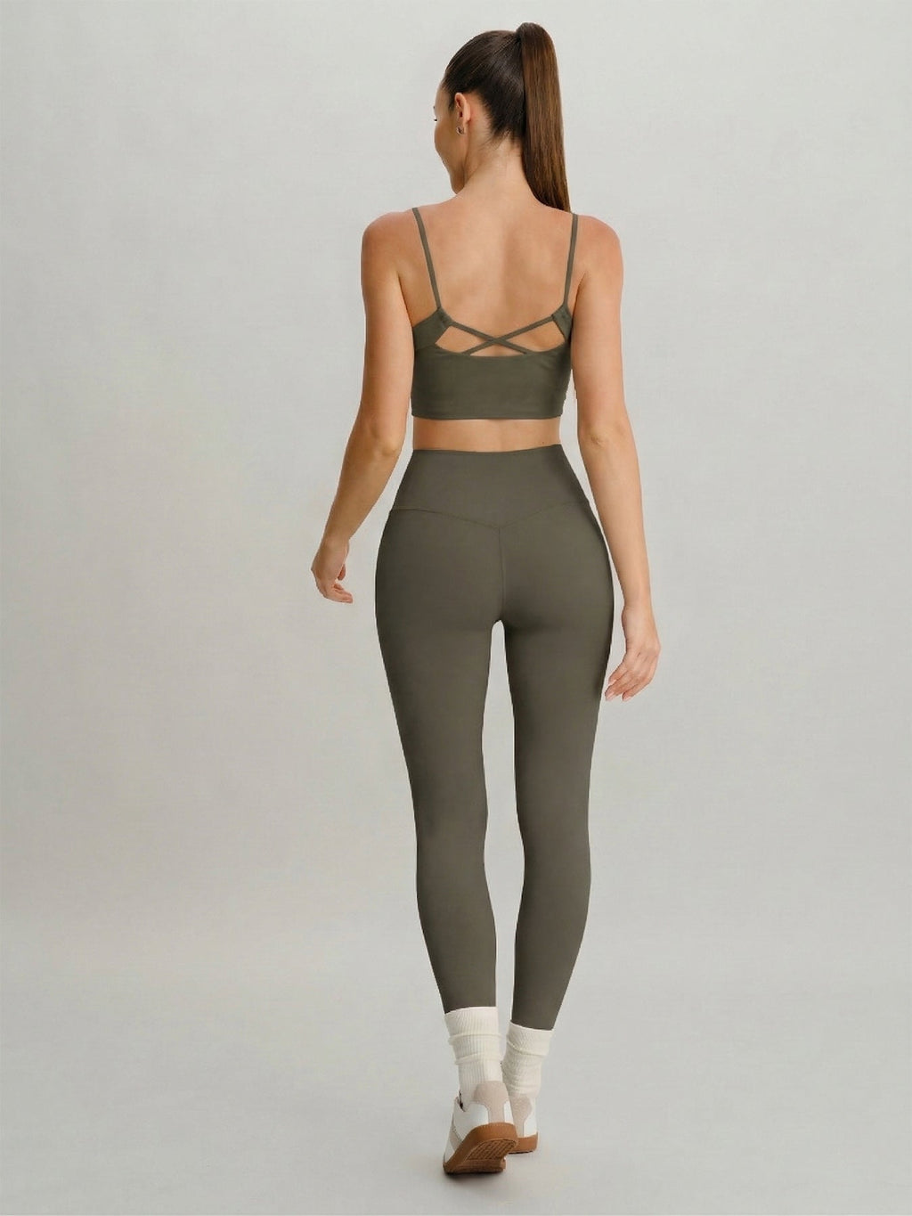 Brown  High Waisted Leggings 24"