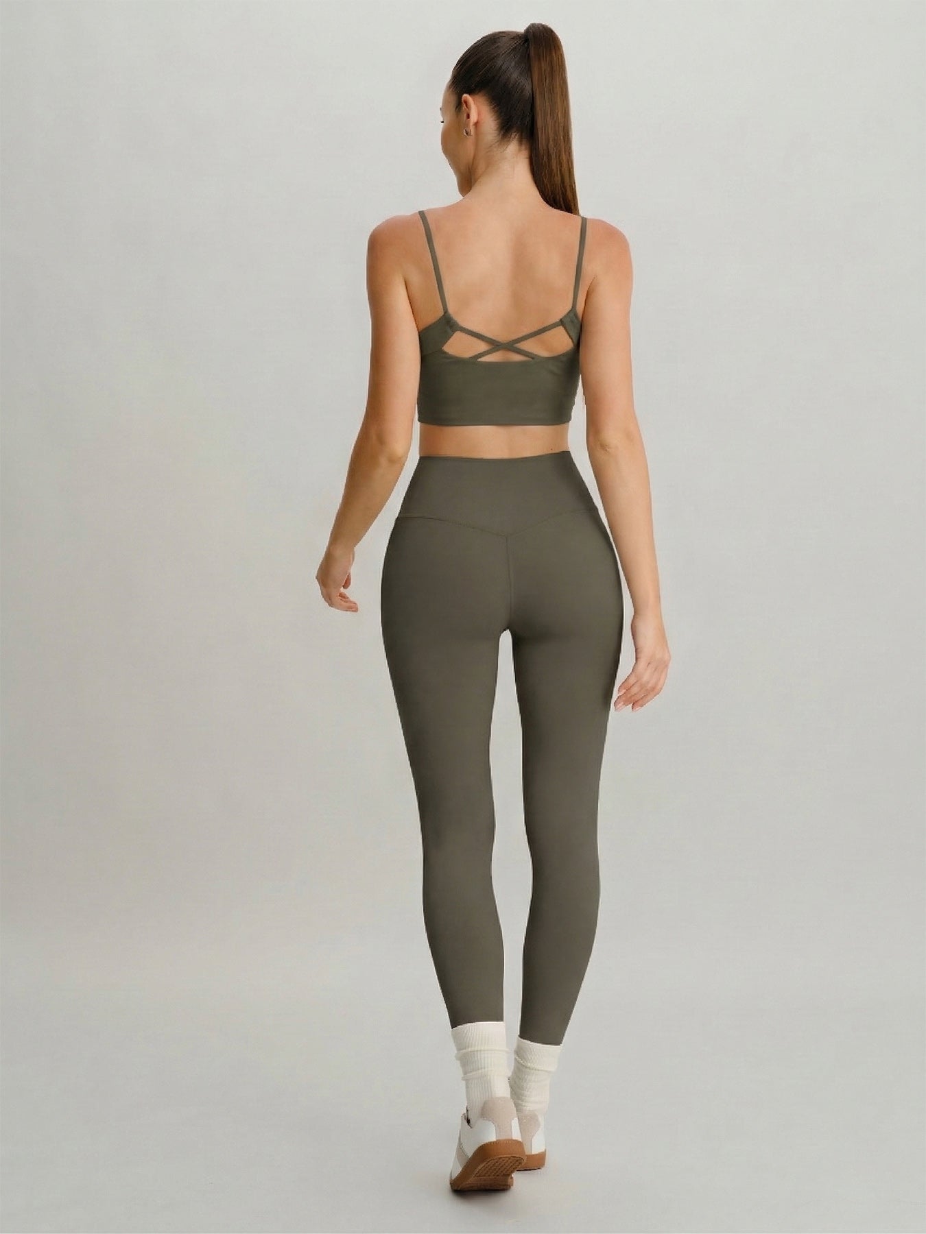 Brown  High Waisted Leggings 24"