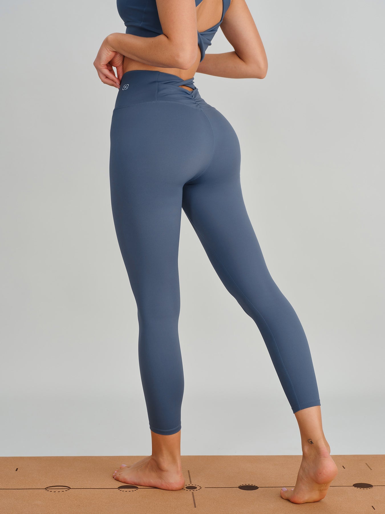 Blue Cut Out Leggings 24"