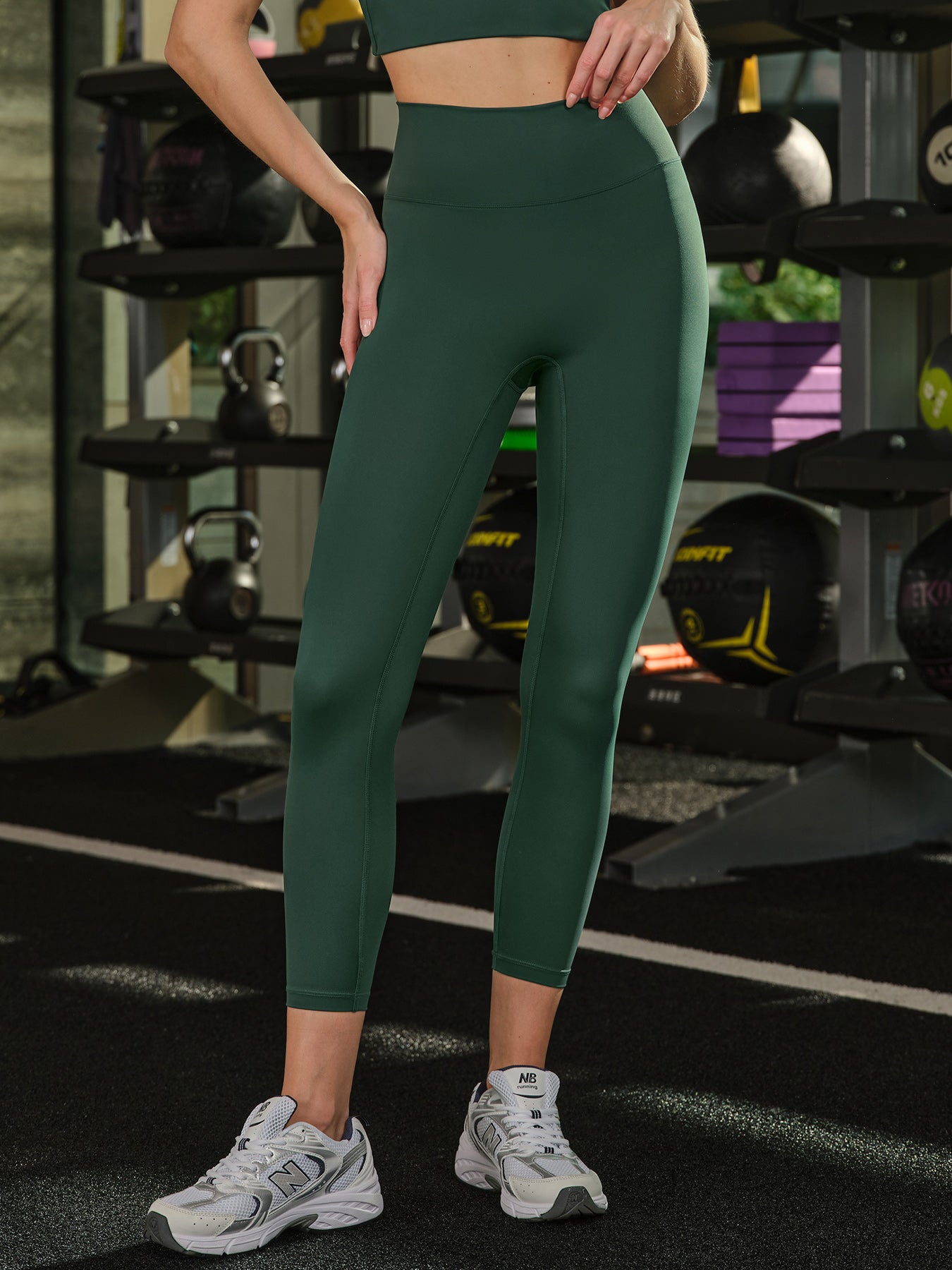 Dark Green Cut Out Leggings 24"