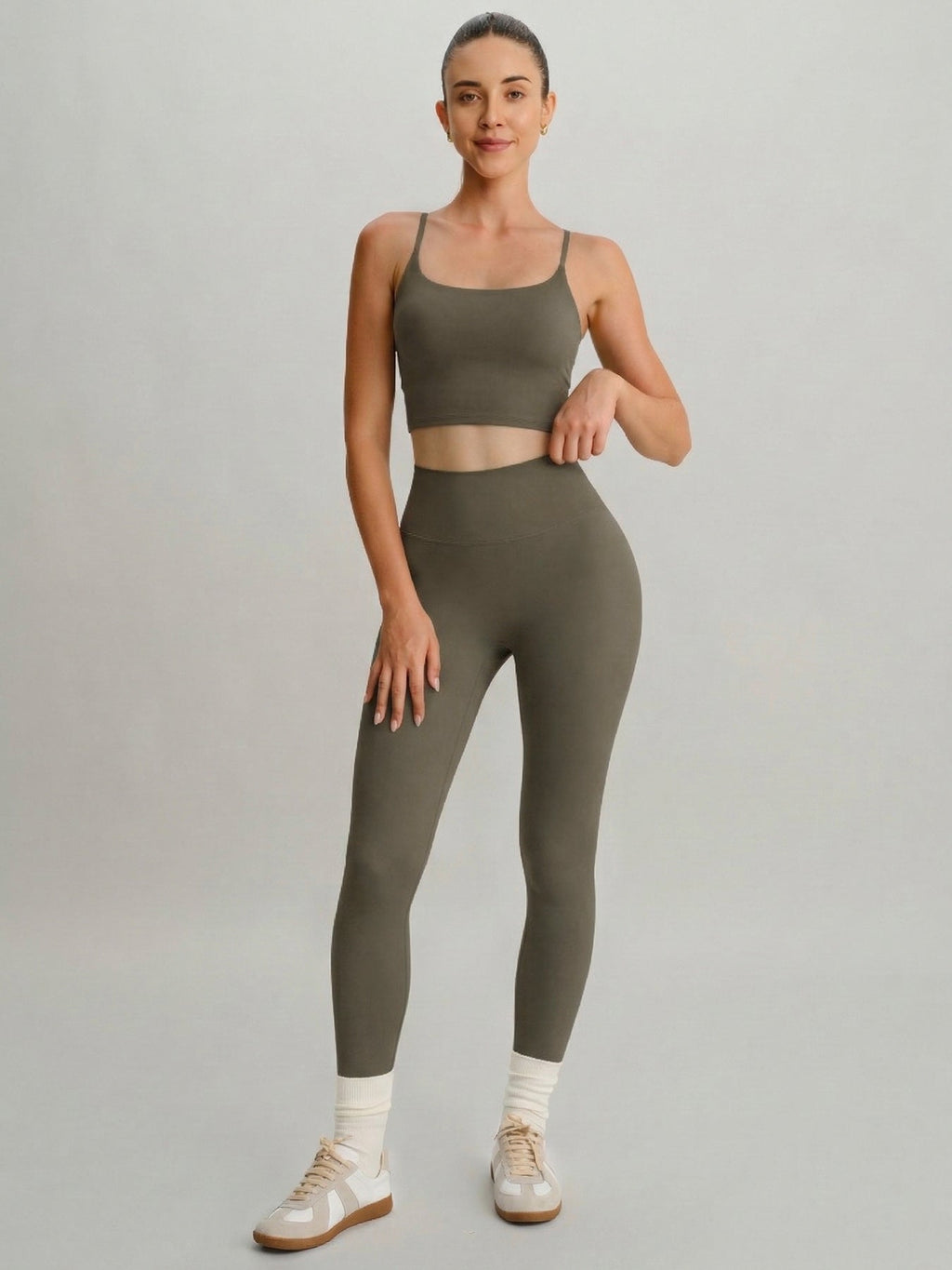 Brown  High Waisted Leggings 24"