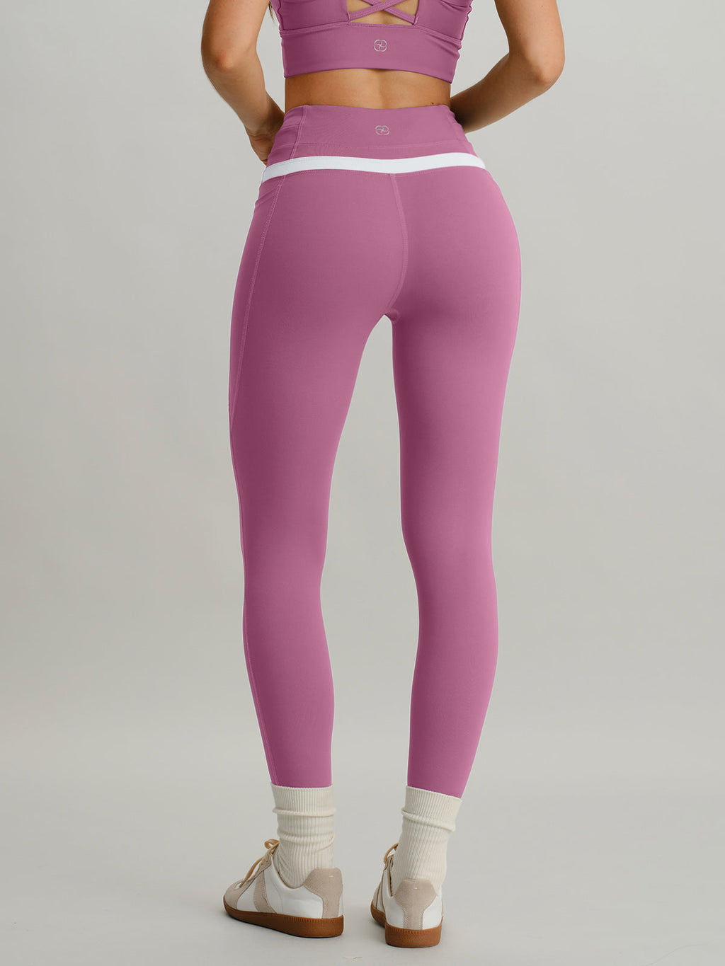 Pink High Waisted Pockets Leggings 26"