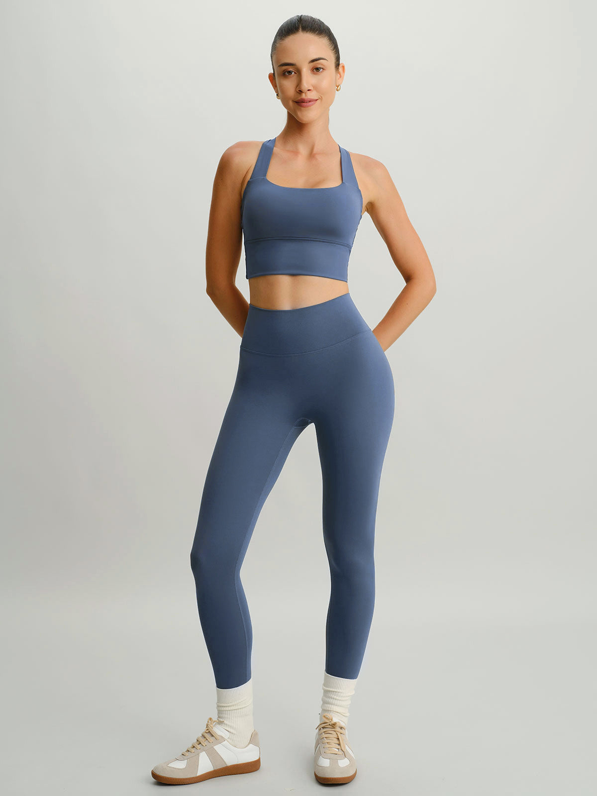 Blue Cut Out Leggings 24"
