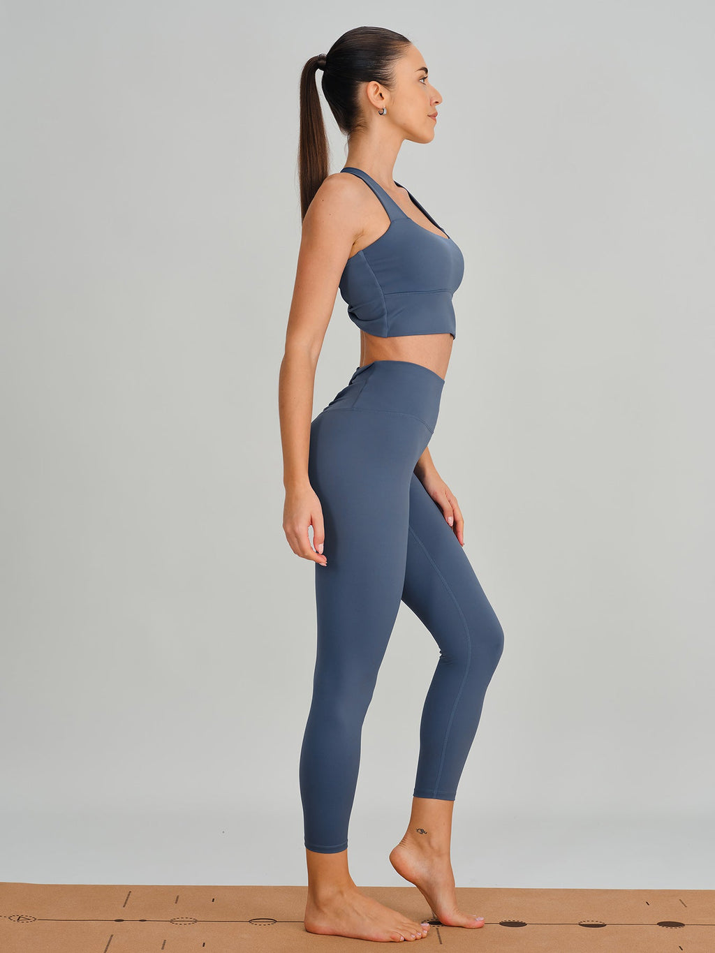Blue Cut Out Leggings 24"