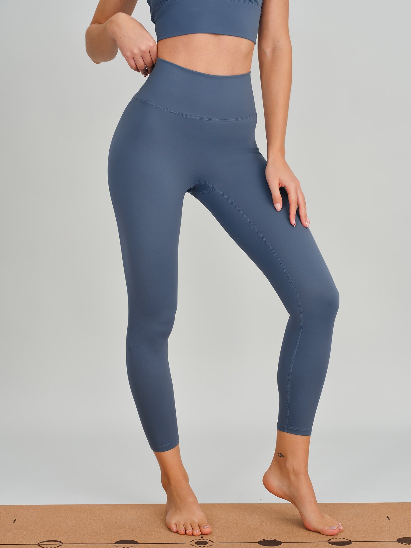 Blue Cut Out Leggings 24"