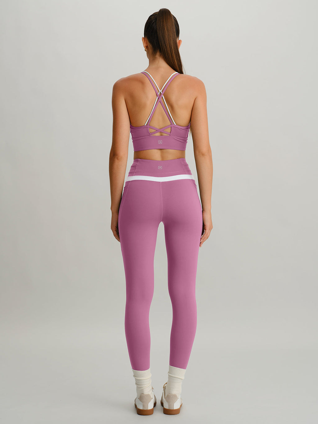 Pink High Waisted Pockets Leggings 26"