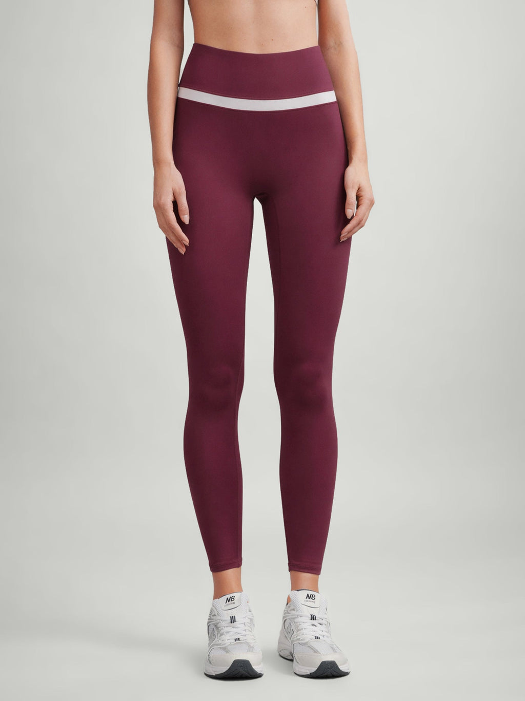 Red Contrast High Waisted Leggings 27"