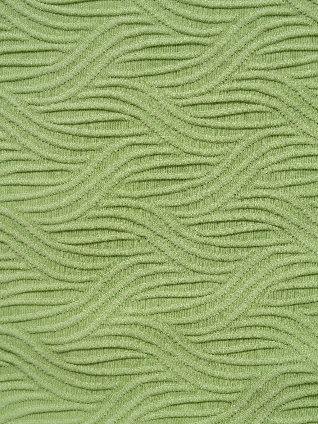 Light Green Textured Plunge One-Piece Swimsuit