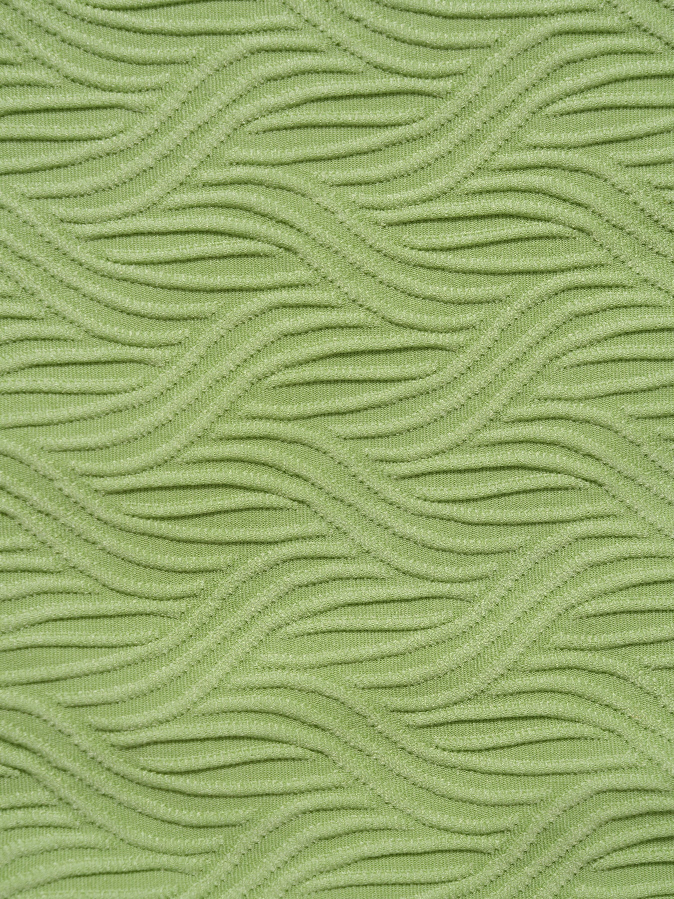 Light Green Textured Plunge One-Piece Swimsuit