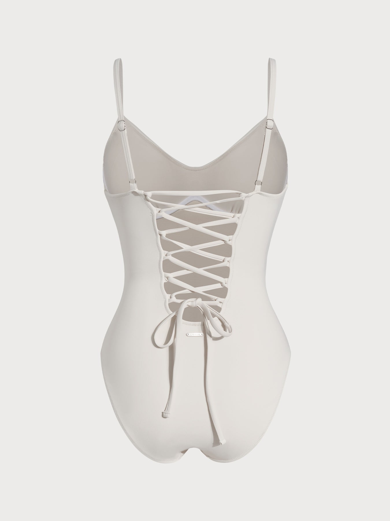 Off White Underwire Cross Back Tummy Control One-Piece Swimsuit
