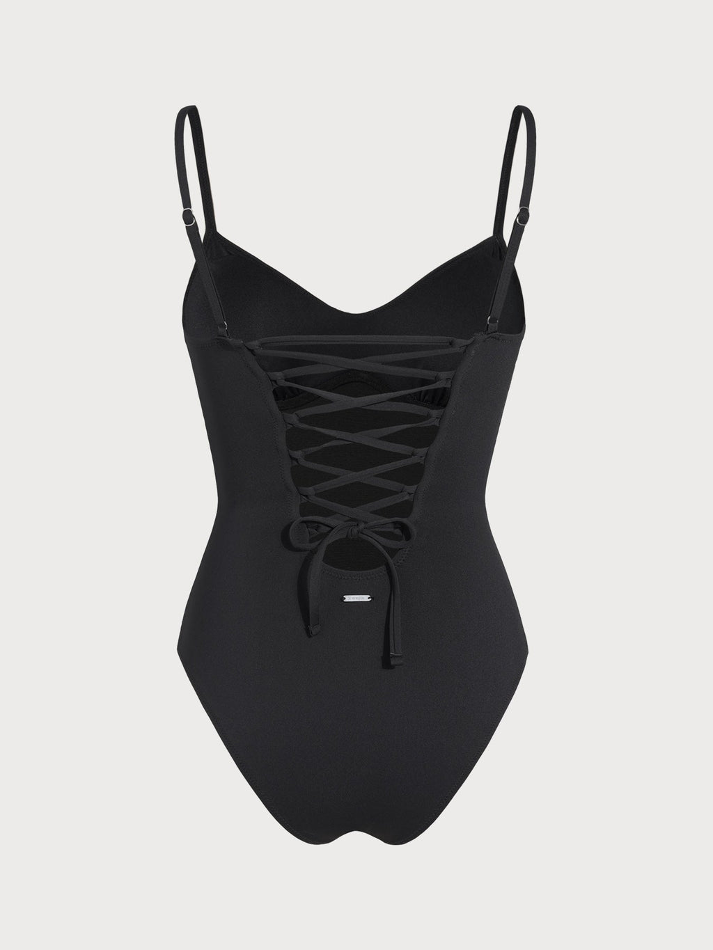 Black Underwire Cross Back Tummy Control One-Piece Swimsuit
