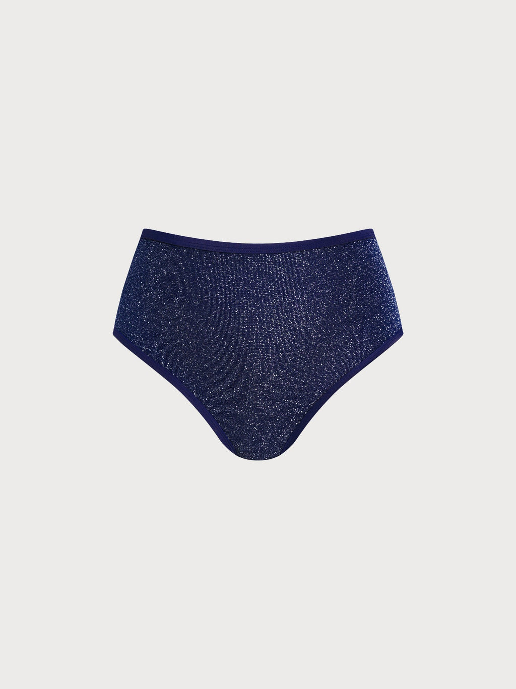 Blue Lurex Plus Size Bikini Bottom