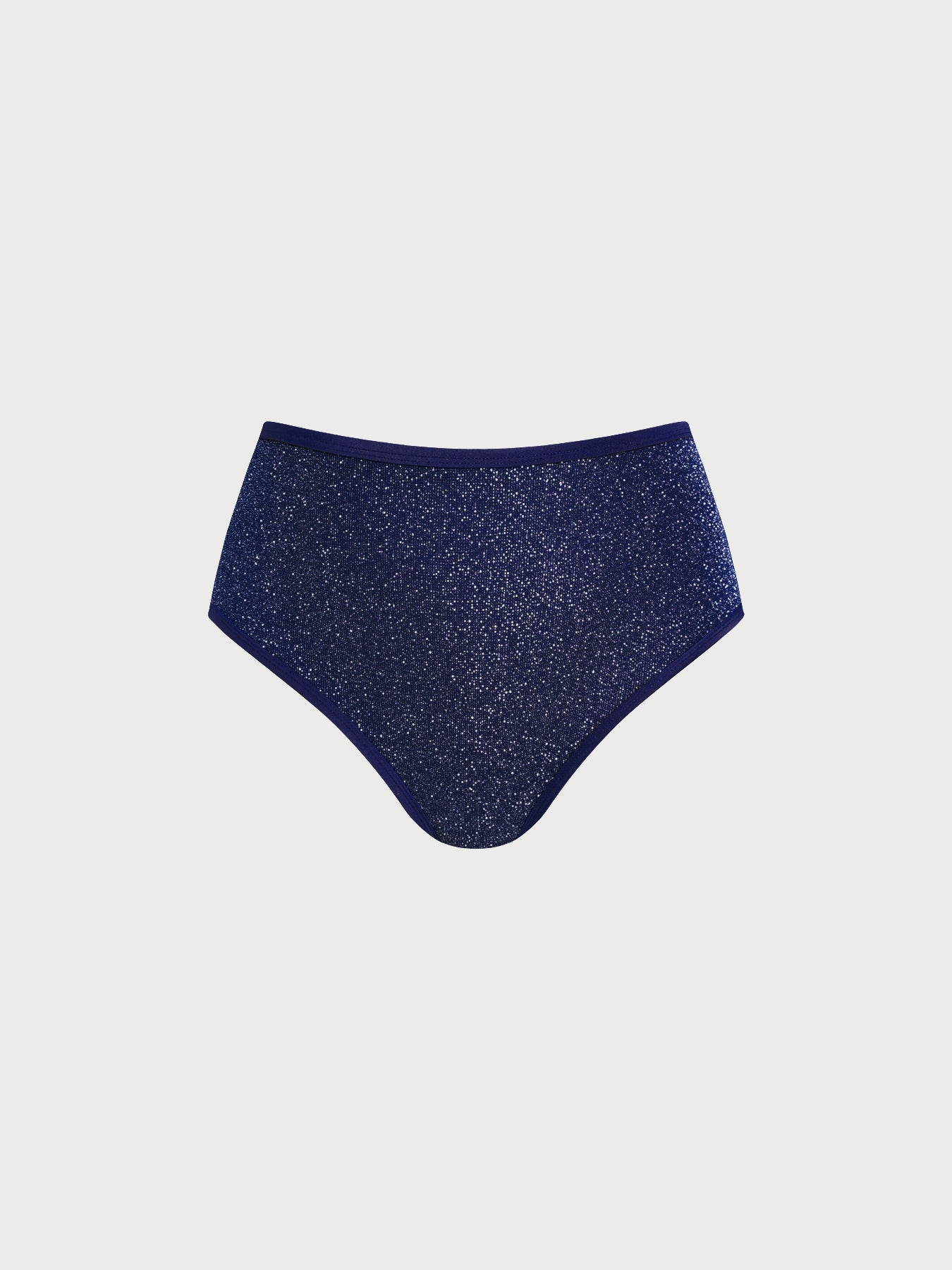 Blue Lurex Plus Size Bikini Bottom