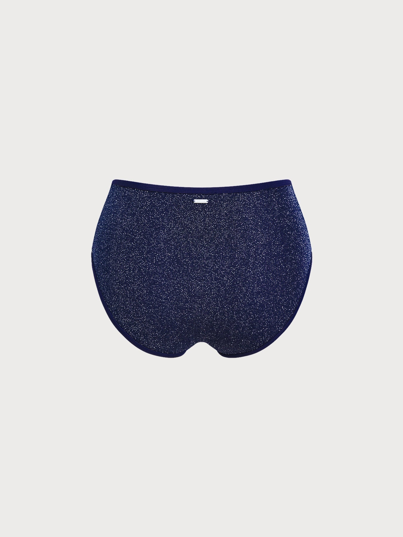 Blue Lurex Plus Size Bikini Bottom