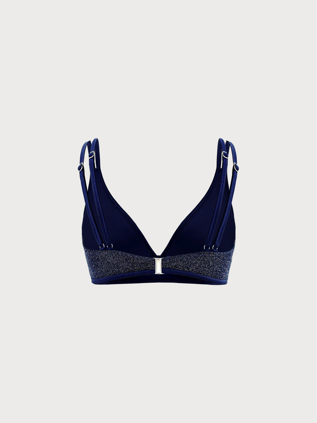 Blue Lurex Plus Size Bikini Top
