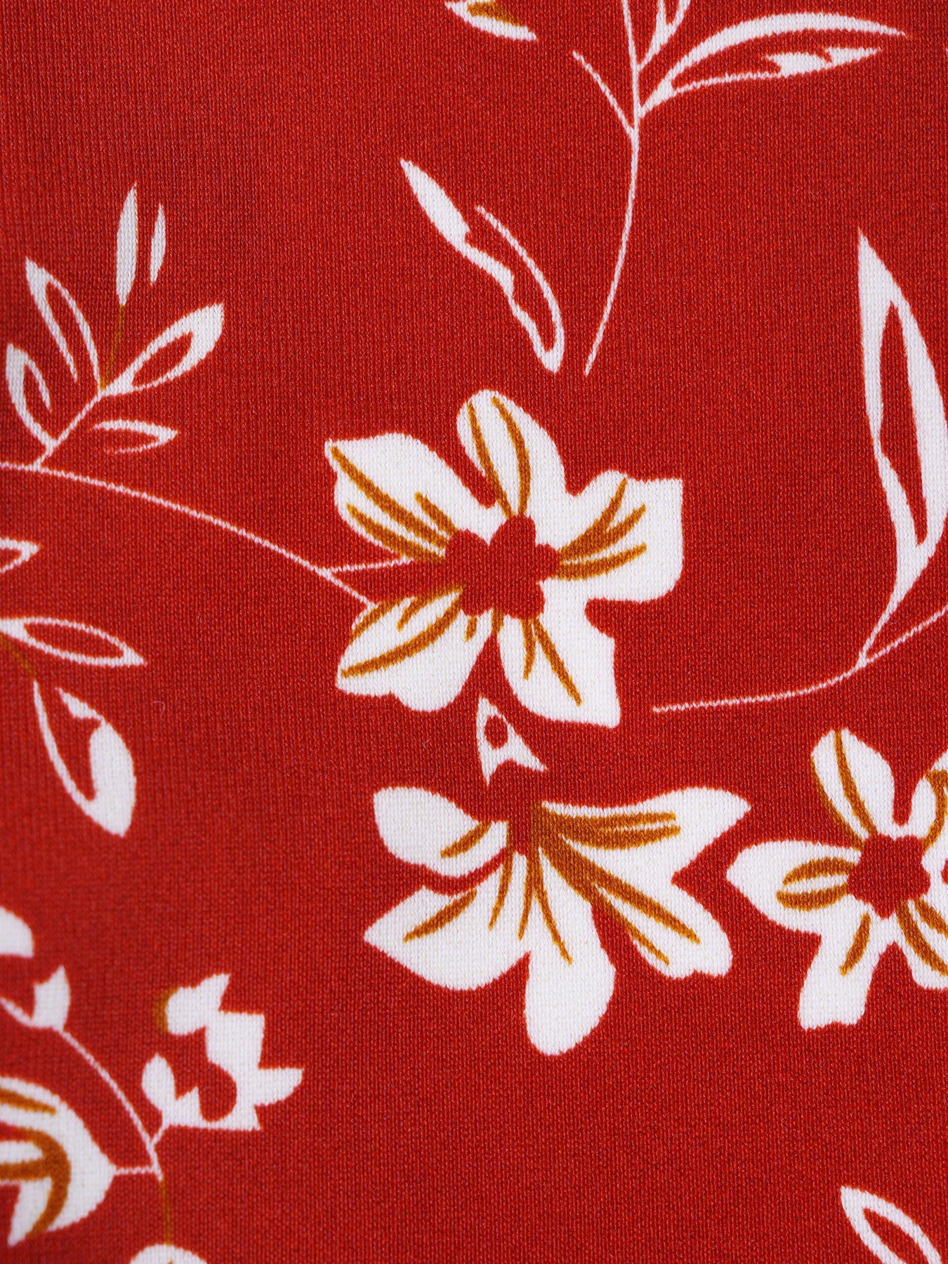 Red Print Natural Waisted Bikini Bottom