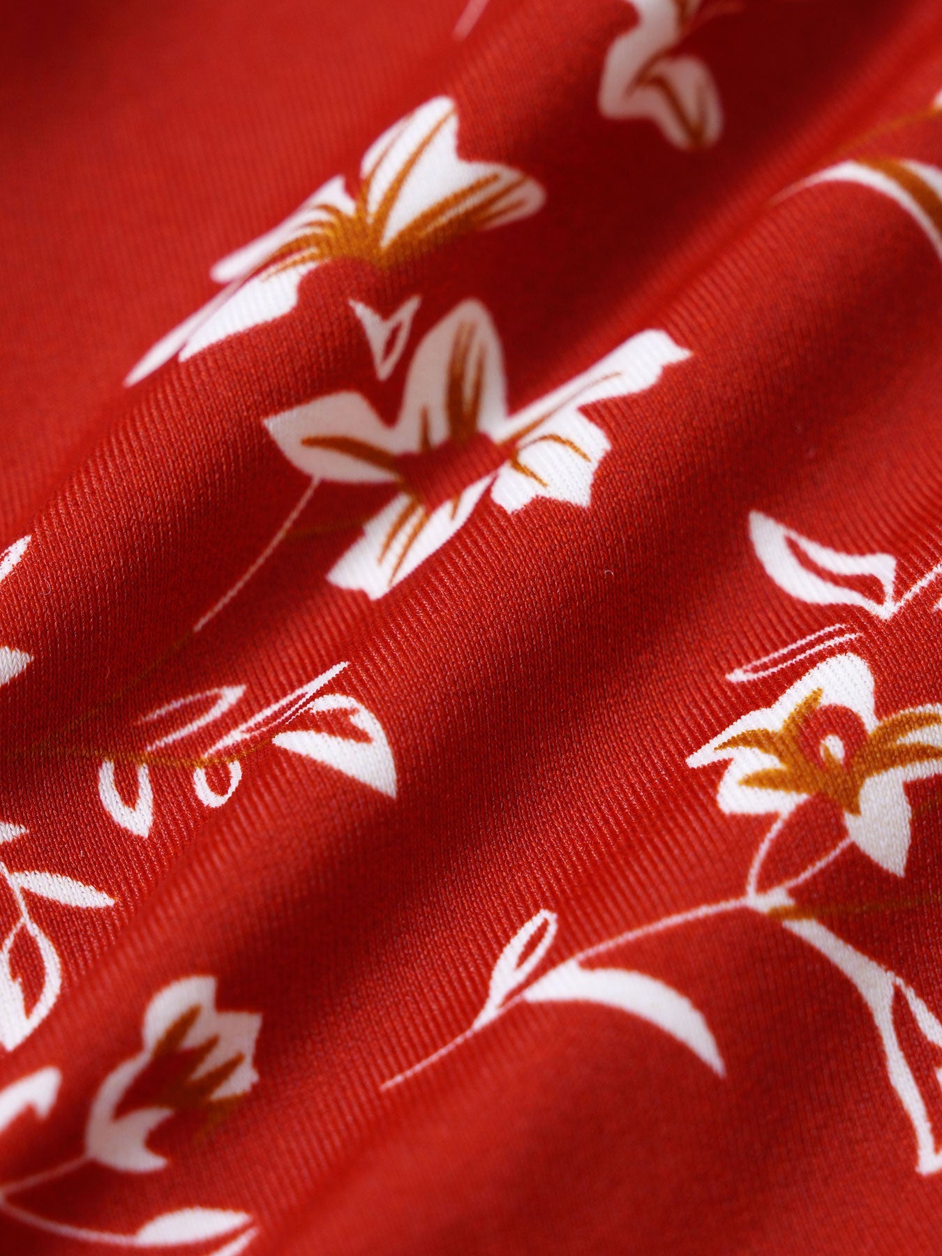 Red Print Ruffled Tankini Top