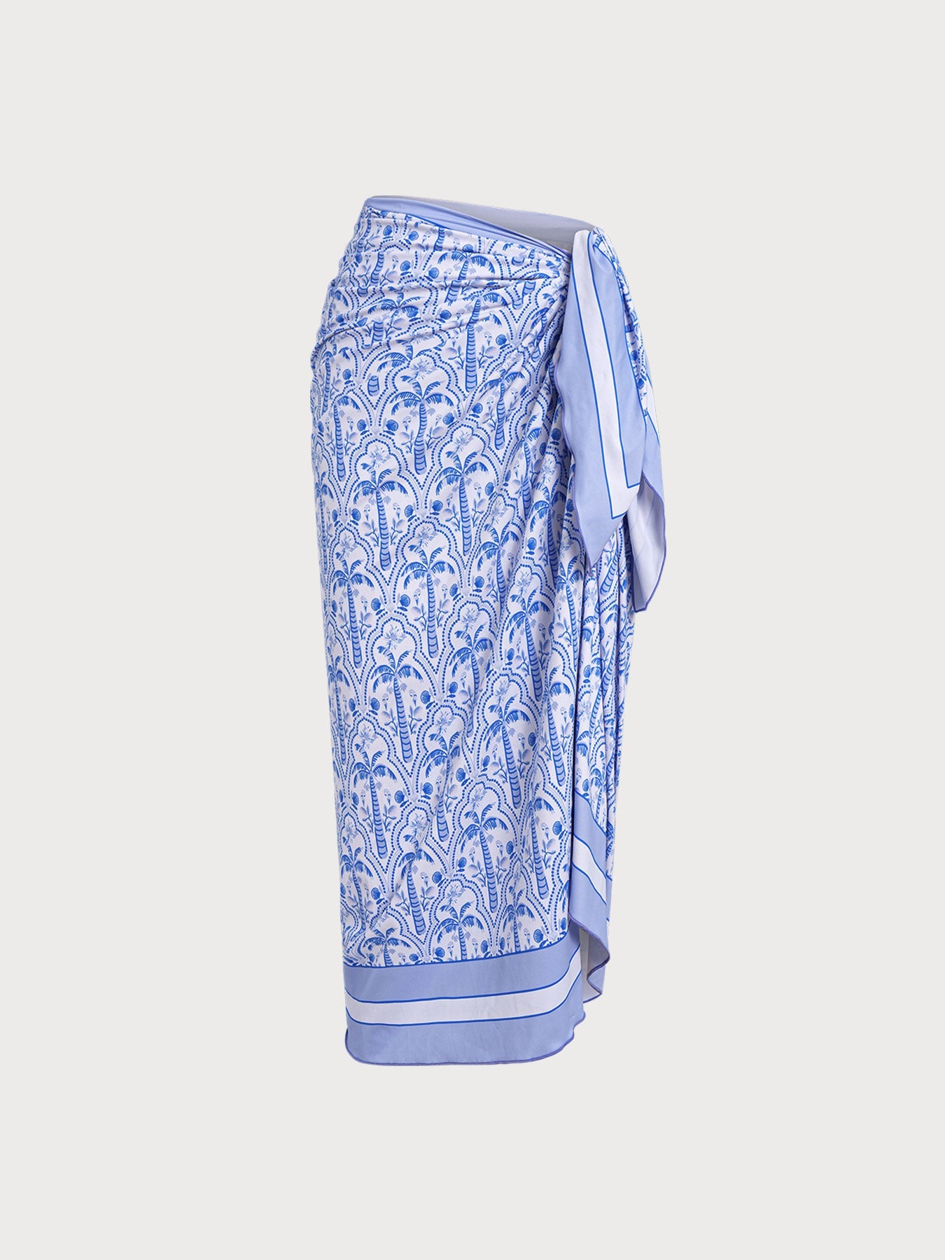 【BERLOOK X GISELLE LISBOA】Blue Print Wrap Cover-Up Skirt