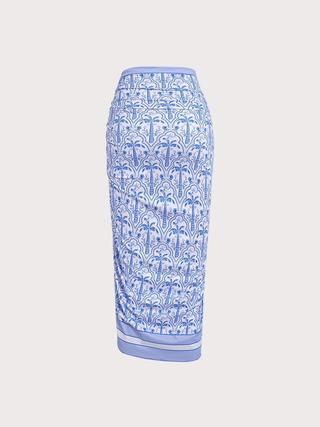 【BERLOOK X GISELLE LISBOA】Blue Print Wrap Cover-Up Skirt