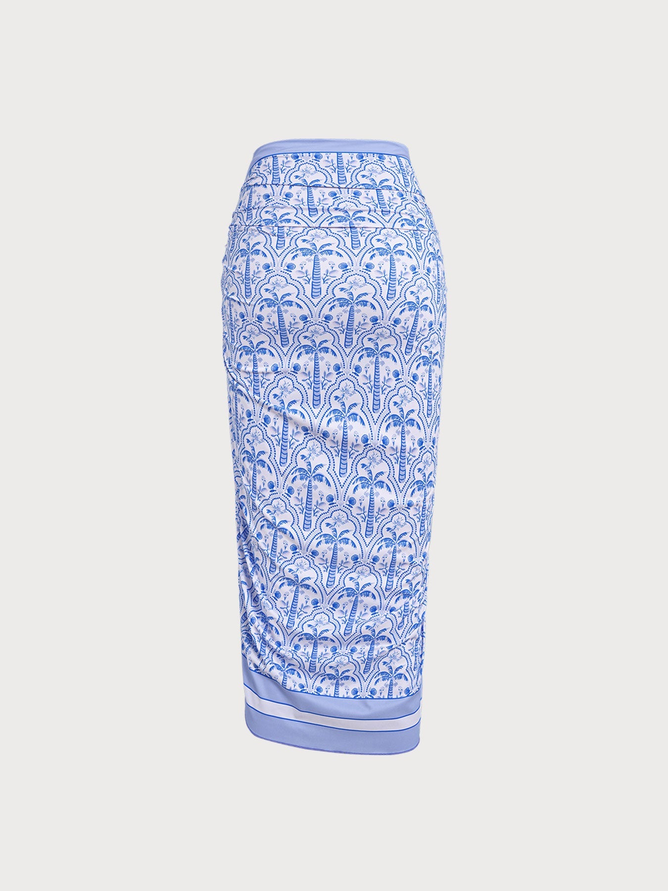 【BERLOOK X GISELLE LISBOA】Blue Print Wrap Cover-Up Skirt