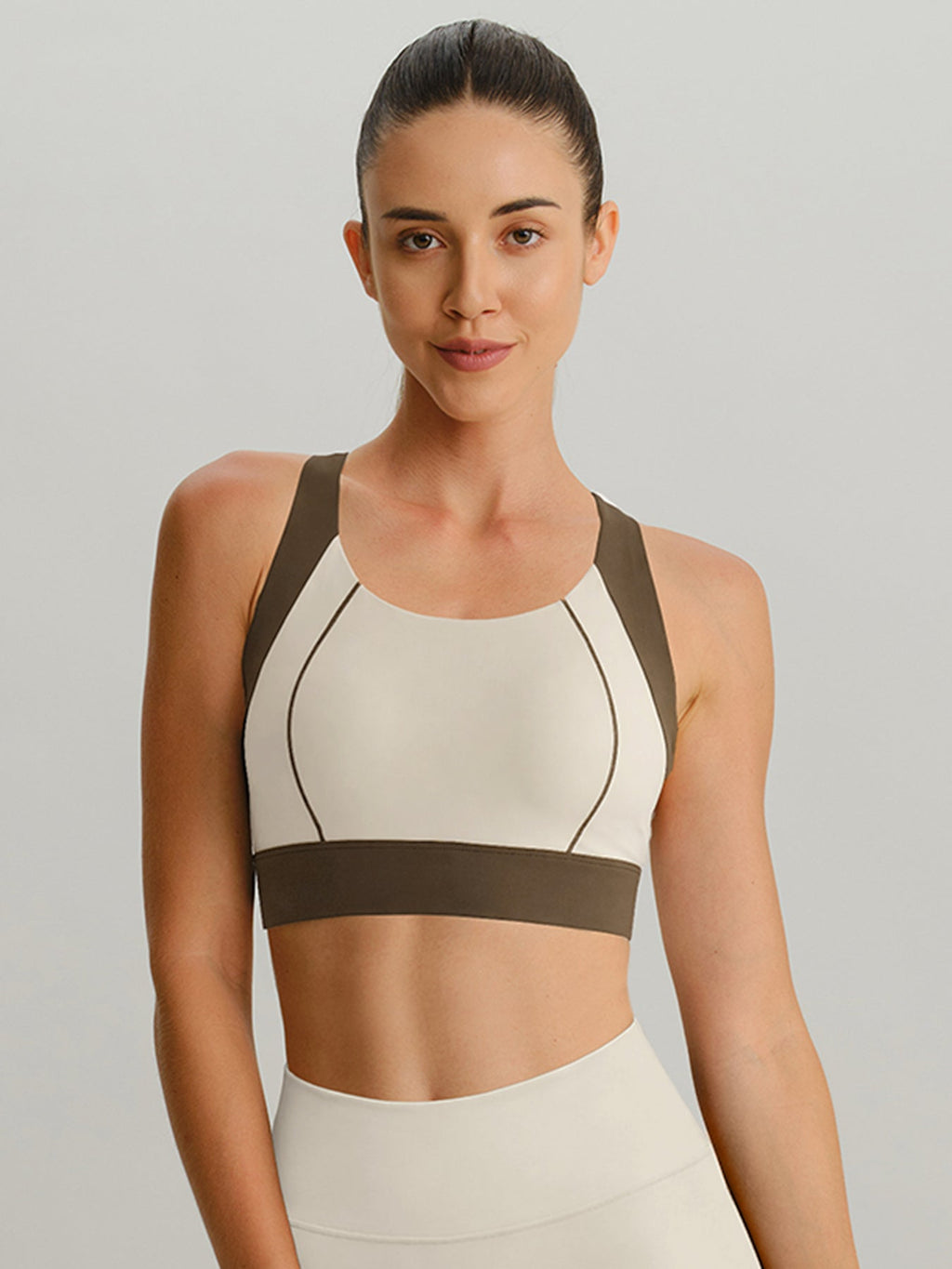 Ivory Contrast I-back Sports Bra - Light Support