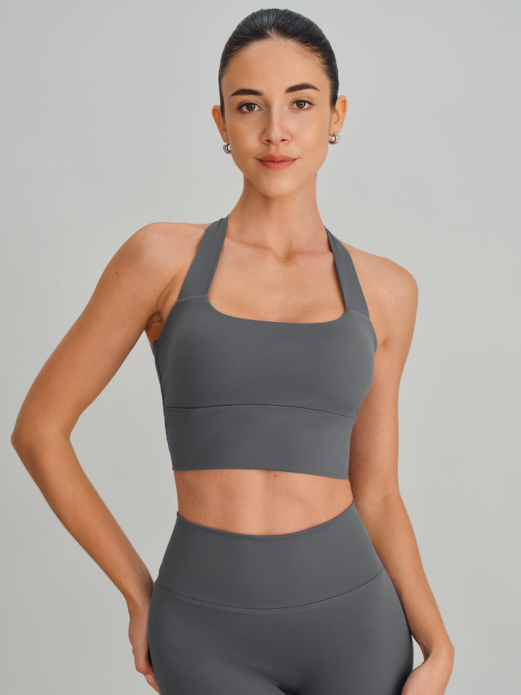 Grey Twist X-Cross Sports Bra - Light Support
