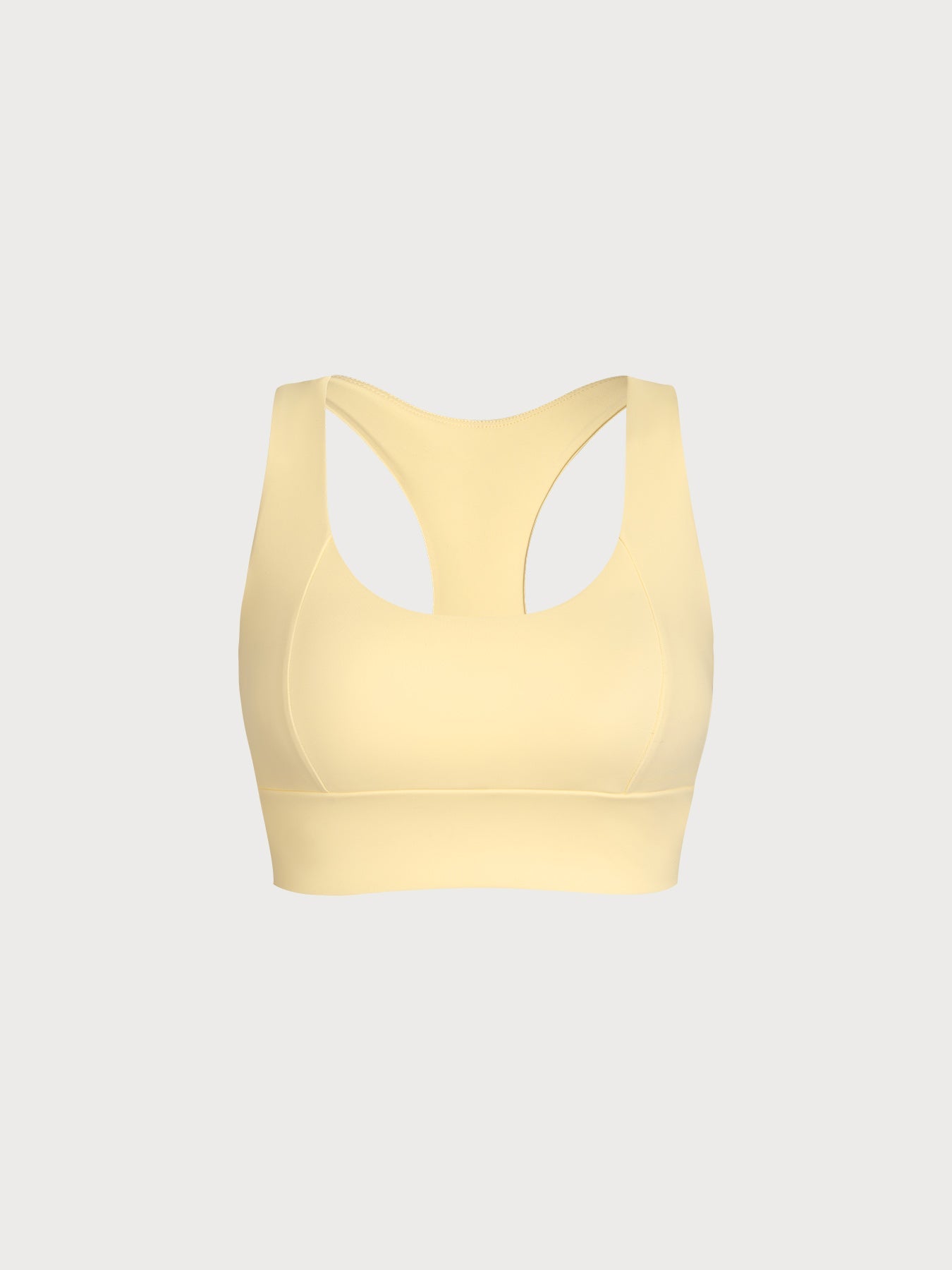 Light Yellow Crisscross Tie Back Sports Bra - Light Support