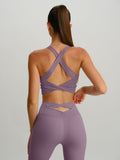 Purple Twist X-Cross Sports Bra - Light Support