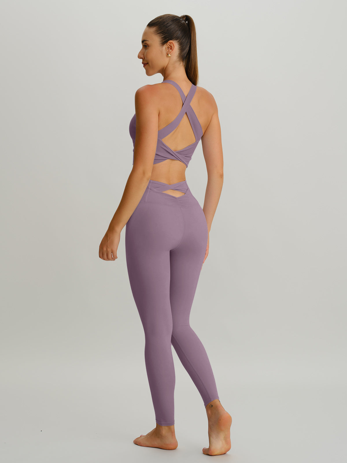 Purple Twist X-Cross Sports Bra - Light Support