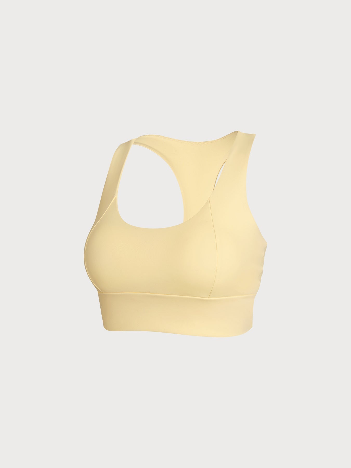 Light Yellow Crisscross Tie Back Sports Bra - Light Support