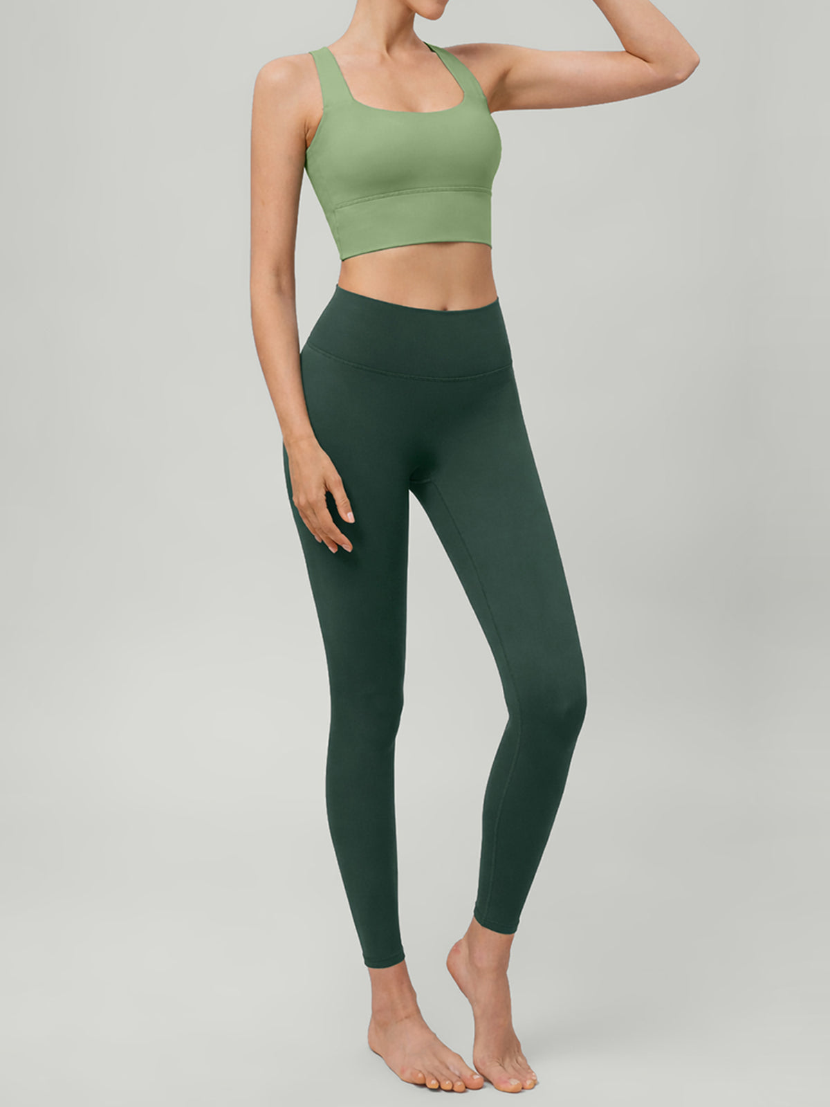 Light Green Twist X-Cross Sports Bra - Light Support