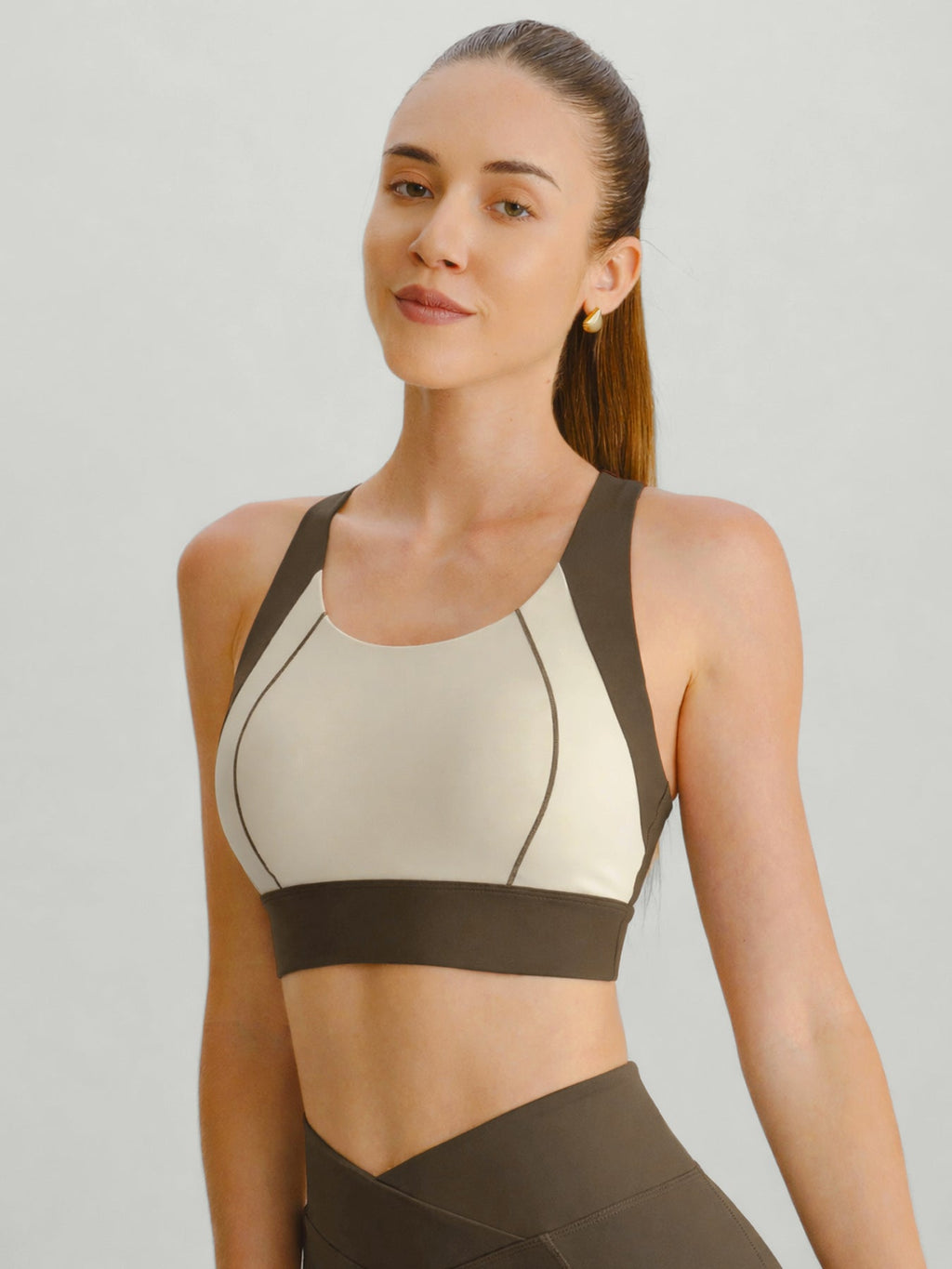 Ivory Contrast I-back Sports Bra - Light Support